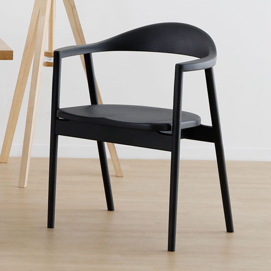 ダイニングチェア 単品 PVC レザー おしゃれ 椅子 イス いす チェア 北欧 ブラック 黒 曲線 美しい(代引不可)