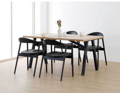 ダイニングチェア 単品 PVC レザー おしゃれ 椅子 イス いす チェア 北欧 ブラック 黒 曲線 美しい(代引不可)