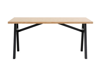 ダイニングテーブル 幅150 単品 4人掛け おしゃれ 北欧 オーク 天然木 食卓テーブル ナチュラル ブラック脚 テーブル(代引不可)