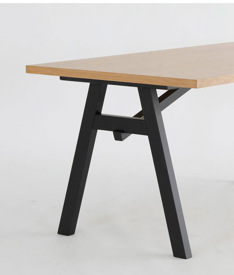 ダイニングテーブル 幅150 単品 4人掛け おしゃれ 北欧 オーク 天然木 食卓テーブル ナチュラル ブラック脚 テーブル(代引不可)