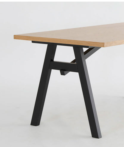 ダイニングテーブル 幅150 単品 4人掛け おしゃれ 北欧 オーク 天然木 食卓テーブル ナチュラル ブラック脚 テーブル(代引不可)