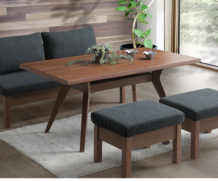 ダイニングテーブル 4人掛け 120×85cm 木製 棚付き 4本脚 リビングテーブル 北欧 おしゃれ ウォールナット オーク リビング ダイニング 食卓 テーブル(代引不可)