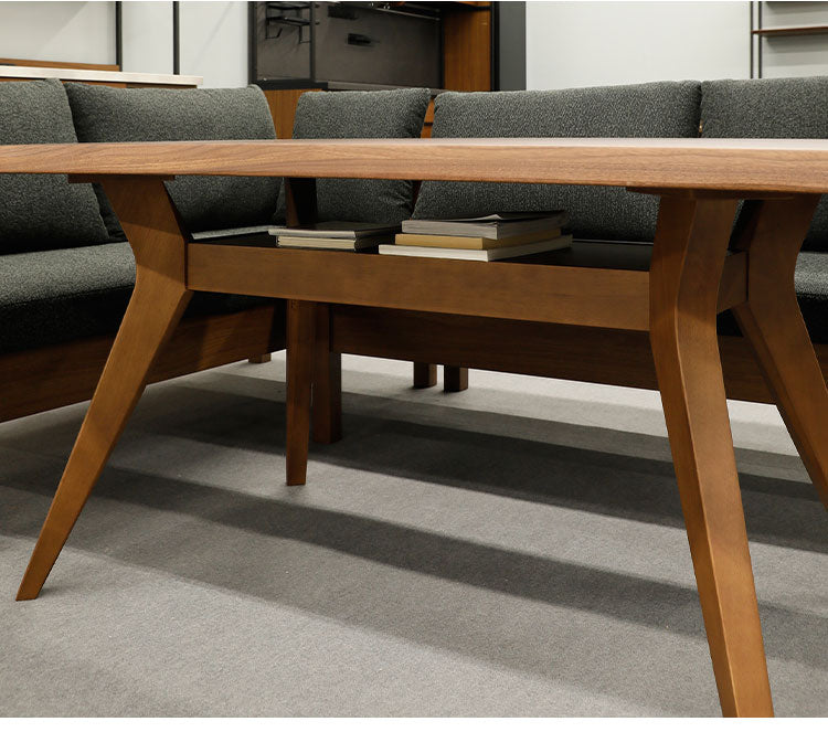 ダイニングテーブル 4人掛け 120×85cm 木製 棚付き 4本脚 リビングテーブル 北欧 おしゃれ ウォールナット オーク リビング ダイニング 食卓 テーブル(代引不可)