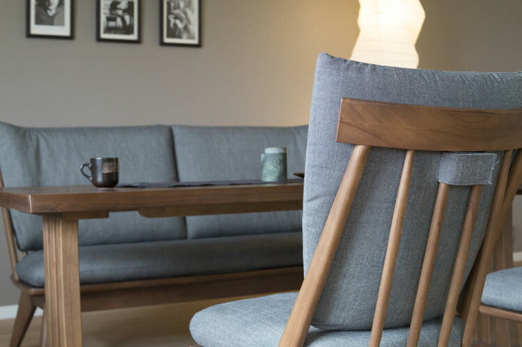 ダイニングセット 4点セット 4人掛け ハイバック ダイニングテーブルセット ベンチ チェア 食卓セット 天然木 ナチュラル ファブリック(代引不可)