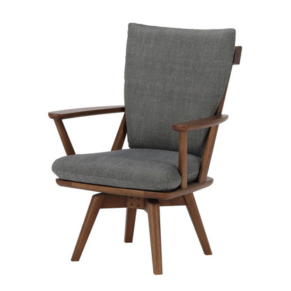 ダイニングチェア 回転チェア 単品 肘付き アームチェア おしゃれ 椅子 イス いす チェア ハイバック ファブリック 肘掛け付き ナチュラル 天然木 ブラック 北欧(代引不可)