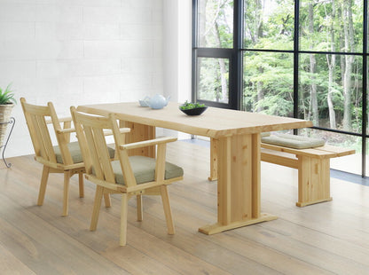 ダイニングテーブル 幅180 単品 テーブル 食卓テーブル 6人掛け おしゃれ ダイニングテーブル 食卓 檜 国産ヒノキ 天然木 ナチュラル 防カビ 防ダニ 北欧(代引不可)