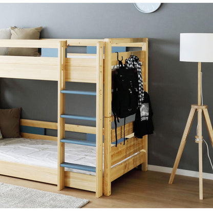 2段ベッド 木製 ヒノキ材 コンセント付き 耐震設計 高さ調節可能 シングルベッド 垂直はしご 分割 分離 寝室 ベッド シンプル 子供部屋 コンパクト おしゃれ 社員寮 学生寮(代引不可)