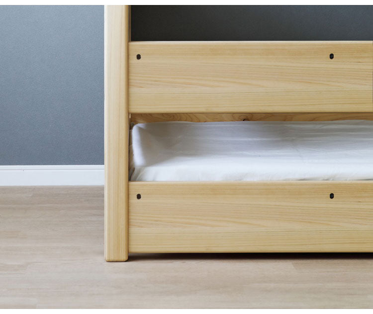 2段ベッド 木製 ヒノキ材 コンセント付き 耐震設計 高さ調節可能 シングルベッド 垂直はしご 分割 分離 寝室 ベッド シンプル 子供部屋 コンパクト おしゃれ 社員寮 学生寮(代引不可)