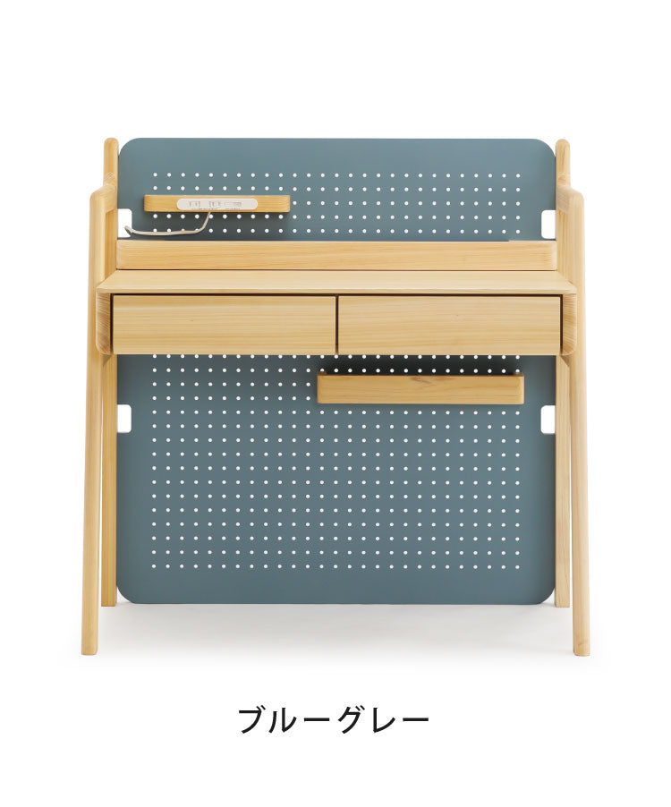 デスク 幅100×奥行55cm 木製 ヒノキ材 学習デスク 勉強机 コンパクト リビング 子供部屋 引き出し付き 子供 子ども キッズ おしゃれ 男の子 女の子 小学生 中学生(代引不可)
