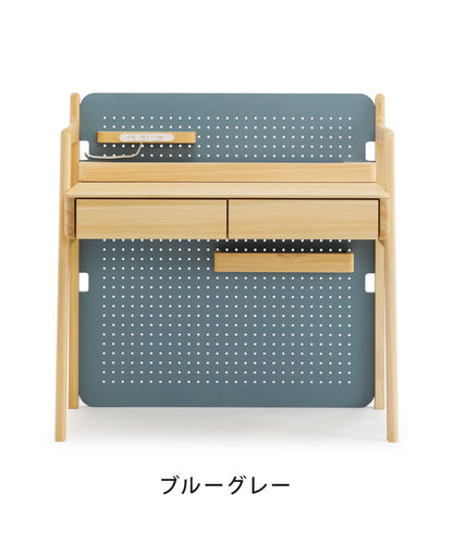 デスク 幅100×奥行55cm 木製 ヒノキ材 学習デスク 勉強机 コンパクト リビング 子供部屋 引き出し付き 子供 子ども キッズ おしゃれ 男の子 女の子 小学生 中学生(代引不可)