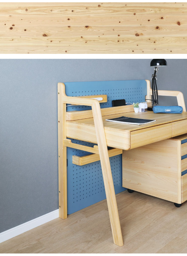 デスク 幅100×奥行55cm 木製 ヒノキ材 学習デスク 勉強机 コンパクト リビング 子供部屋 引き出し付き 子供 子ども キッズ おしゃれ 男の子 女の子 小学生 中学生(代引不可)