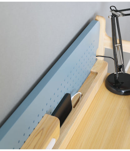 デスク 幅100×奥行55cm 木製 ヒノキ材 学習デスク 勉強机 コンパクト リビング 子供部屋 引き出し付き 子供 子ども キッズ おしゃれ 男の子 女の子 小学生 中学生(代引不可)