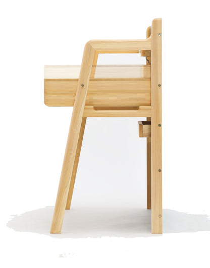 デスク 幅100×奥行55cm 木製 ヒノキ材 学習デスク 勉強机 コンパクト リビング 子供部屋 引き出し付き 子供 子ども キッズ おしゃれ 男の子 女の子 小学生 中学生(代引不可)