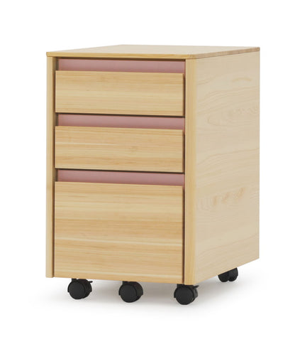 ワゴン 幅35×奥行49.5cm 木製 ヒノキ材 学習デスク 勉強机 コンパクト リビング 子供部屋 引き出し付き 子供 子ども キッズ おしゃれ 男の子 女の子 小学生 中学生(代引不可)