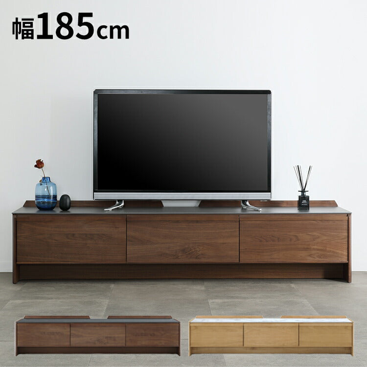 テレビ台 幅185cm セラミック ローボード 完成品 オーク ウォールナット 背面化粧 TVボード リビングボード インテリア リビング ダイニング 一人暮らし ファミリー 家族(代引不可)