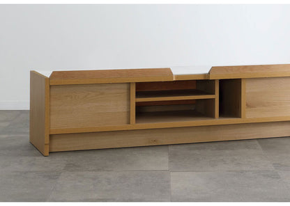 テレビ台 幅185cm セラミック ローボード 完成品 オーク ウォールナット 背面化粧 TVボード リビングボード インテリア リビング ダイニング 一人暮らし ファミリー 家族(代引不可)