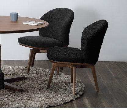 ダイニングチェア 回転チェア 背もたれ付き 座面高43cm ファブリック 木製 モダン 北欧 おしゃれ チェア 回転椅子 リビング ダイニング ラウンジ(代引不可)