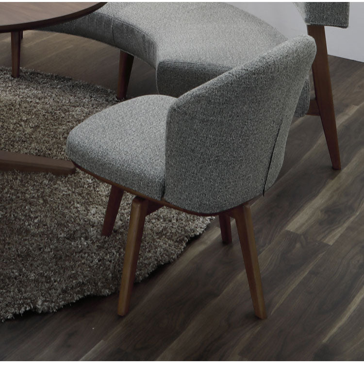 ダイニングチェア 回転チェア 背もたれ付き 座面高43cm ファブリック 木製 モダン 北欧 おしゃれ チェア 回転椅子 リビング ダイニング ラウンジ(代引不可)