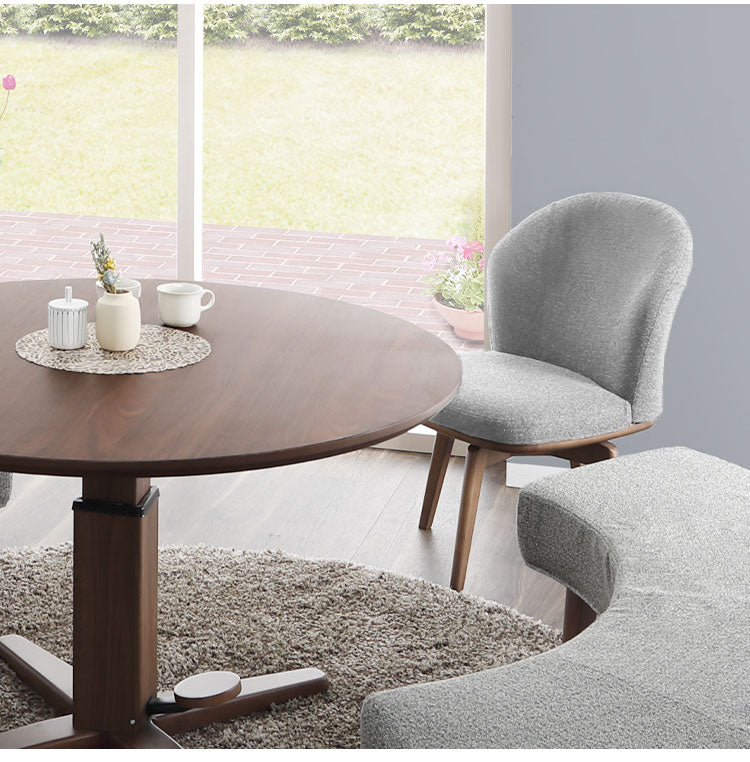 ダイニングチェア 回転チェア 背もたれ付き 座面高43cm ファブリック 木製 モダン 北欧 おしゃれ チェア 回転椅子 リビング ダイニング ラウンジ(代引不可)