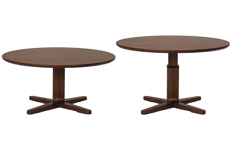 ダイニングセット 4点セット 昇降テーブル 回転チェア2脚 ラウンドベンチ リビング ダイニング カフェテーブル 円形 丸テーブル おしゃれ 新生活(代引不可)