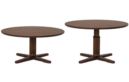 ダイニングセット 4点セット 昇降テーブル 回転チェア2脚 ラウンドベンチ リビング ダイニング カフェテーブル 円形 丸テーブル おしゃれ 新生活(代引不可)