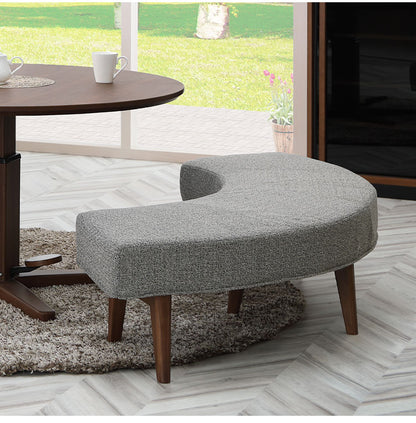 ラウンドベンチ 2~3人掛け 座面高41.5cm 円形 背もたれ付き 木脚 ファブリック 木製 ラウンドチェア ベンチ モダン おしゃれ リビング ダイニング ラウンジ 丸テーブル(代引不可)