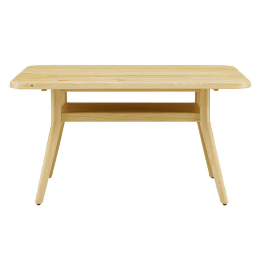 ダイニングテーブル 単品 幅130 檜無垢材 天然木 ヒノキ ナチュラル 棚付き ダイニング 食卓テーブル 北欧 おしゃれ(代引不可)