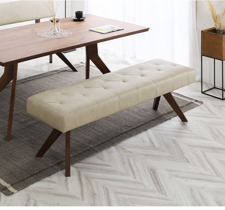 ダイニングベンチ 幅130cm 2人掛け 座面高47cm 木製 PVC ナチュラル シンプル おしゃれ ウォールナット オーク ベンチ 長椅子 リビング ダイニング ポケットコイル チェア(代引不可)