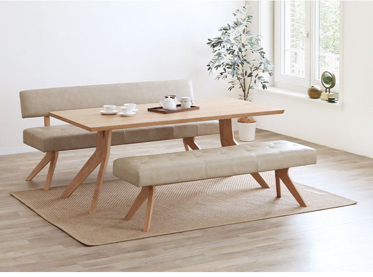 ダイニング 3点セット 150cmテーブル ダイニングチェア ベンチ リビング ダイニング おしゃれ 新生活 ダイニングテーブル 長椅子 チェア(代引不可)