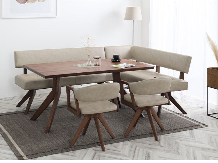 ダイニング 4点セット 150cmテーブル 回転チェア2脚 150cmチェア リビング ダイニングテーブル ダイニングチェア 長椅子 おしゃれ チェア 新生活(代引不可)