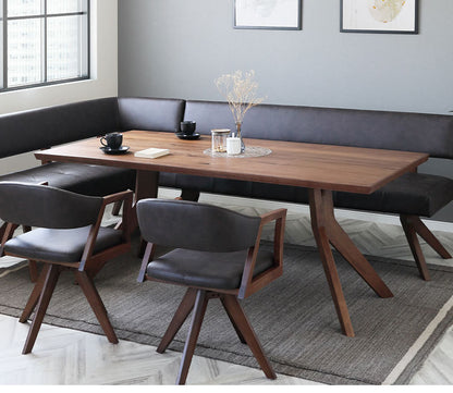 ダイニングテーブル 180×90cm 木製 リビングテーブル ナチュラル 木目 おしゃれ ウォールナット オーク リビング ダイニング 食卓 テーブル(代引不可)