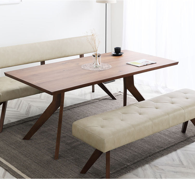 ダイニングテーブル 180×90cm 木製 リビングテーブル ナチュラル 木目 おしゃれ ウォールナット オーク リビング ダイニング 食卓 テーブル(代引不可)