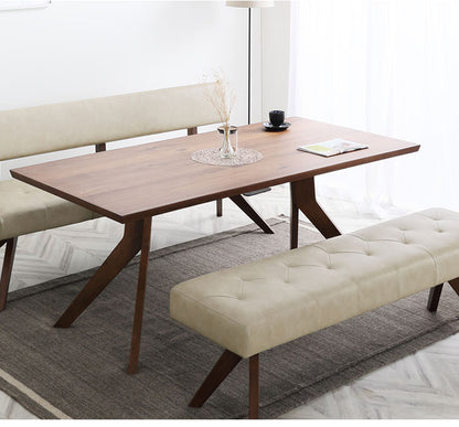 ダイニングテーブル 180×90cm 木製 リビングテーブル ナチュラル 木目 おしゃれ ウォールナット オーク リビング ダイニング 食卓 テーブル(代引不可)