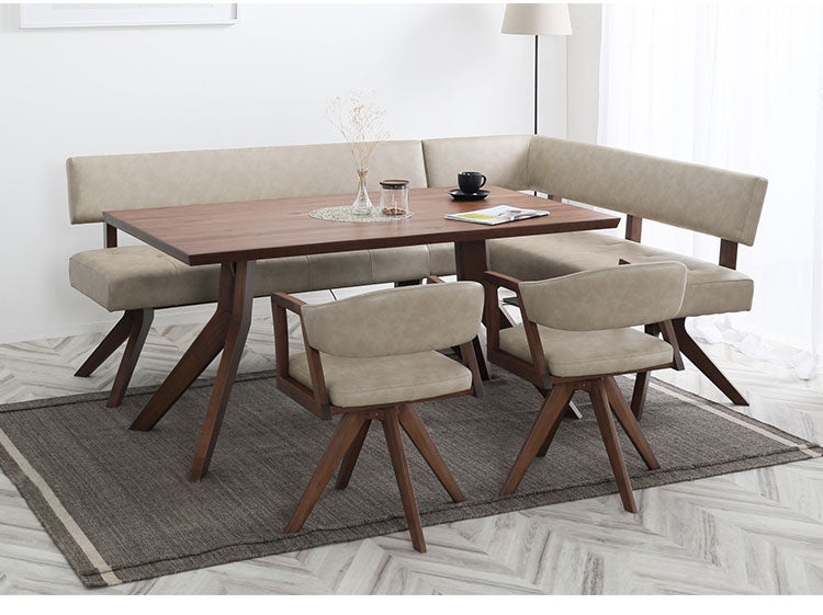 ダイニング 4点セット 180cmテーブル 回転チェア2脚 180cmチェア リビング ダイニングテーブル ダイニングチェア 長椅子 おしゃれ チェア 新生活(代引不可)