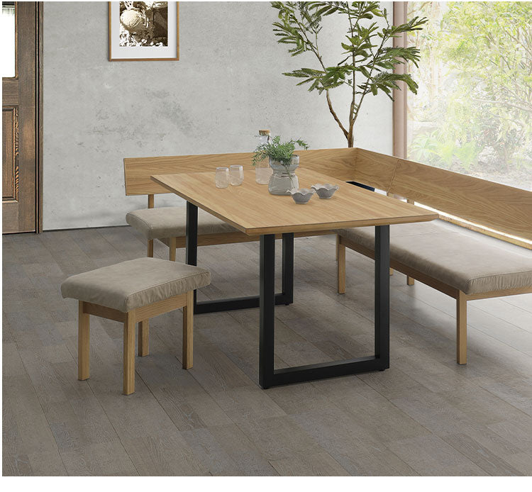 スツール ダイニングチェア 座面高43cm 1人掛け 木脚 木製 オーク ファブリック ヴィンテージ風 おしゃれ 椅子 リビング ダイニング ベンチ チェア(代引不可)