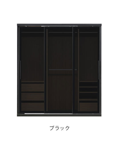 ワードローブ クローゼット 幅182×奥行60.5×高さ200.5cm ガラス戸 ブラック ホワイト フルオープンレール 木製 洋服タンス 壁面収納 チェスト ロッカー 大容量 衣類収納 収納棚 おしゃれ(代引不可)