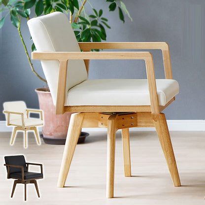 ダイニングチェア 回転チェア 単品 おしゃれ 椅子 イス いす チェア PVC レザー 肘掛け付き ナチュラル タモ材 天然木 ナチュラル 北欧(代引不可)