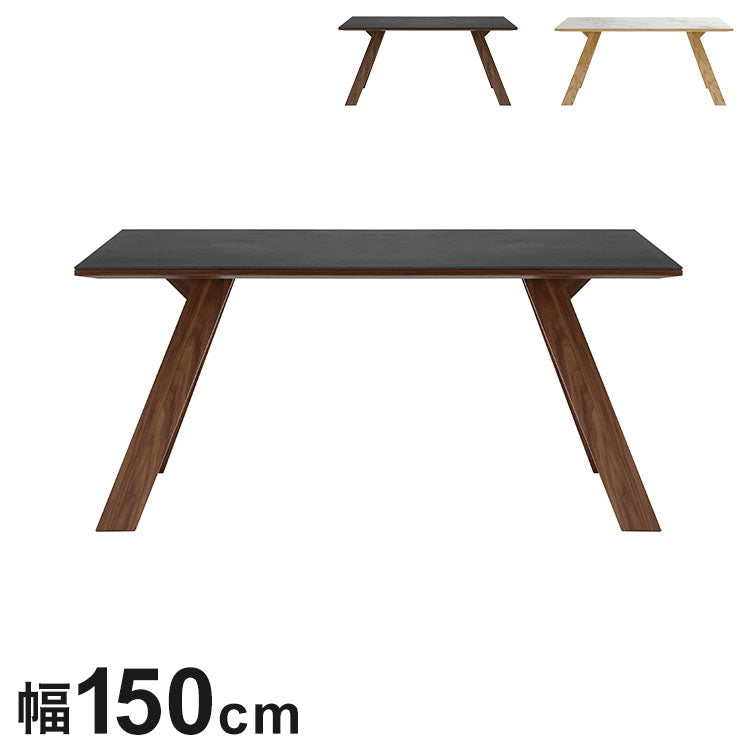 ダイニングテーブル セラミック 幅150 単品 4人掛け セラミックダイニングテーブル おしゃれ 北欧 耐熱 耐汚 防水 北欧 ブラック ホワイト 白 食卓テーブル(代引不可)