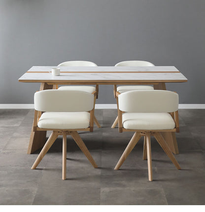 ダイニング 5点セット チェア4脚 150×90cmテーブル リビング ダイニングテーブル ダイニングチェア 回転チェア おしゃれ 新生活(代引不可)