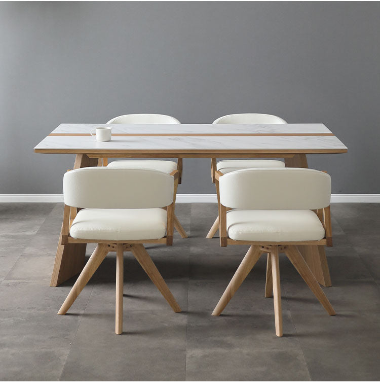 ダイニングテーブル 150×90cm 4人掛け セラミック 天然木 2本脚 食卓 北欧 おしゃれ モダン テーブル ライトブラウン ミディアムブラウン リビング ダイニング(代引不可)