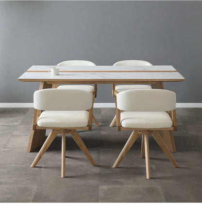 ダイニング 5点セット チェア4脚 180×90cmテーブル リビング ダイニングテーブル ダイニングチェア 回転チェア おしゃれ 新生活(代引不可)