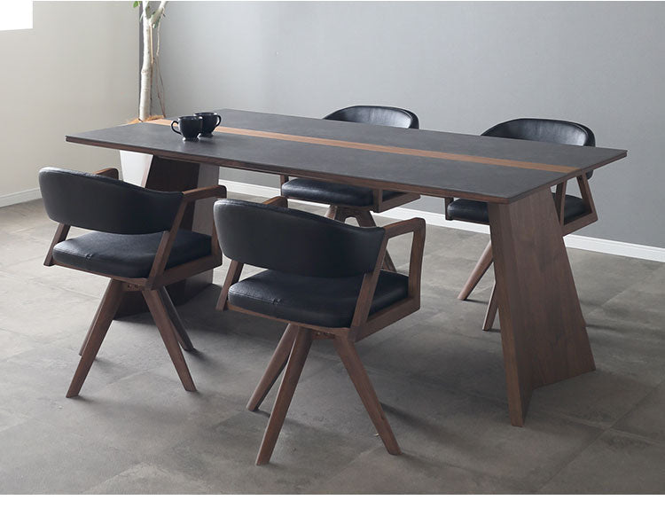 ダイニングチェア 回転チェア 座面高43.5cm 背もたれ付き 肘掛け付き 360度回転 PVCレザー 合成皮革 オーク 木製 北欧 おしゃれ モダン チェア リビング ダイニング(代引不可)