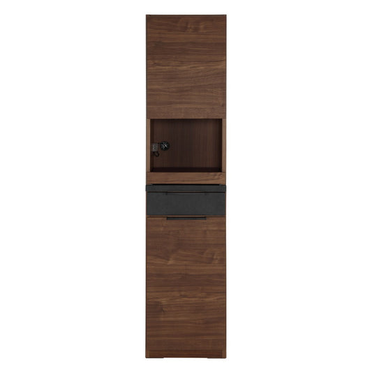 食器棚 キッチンボード 幅40 ストッカー付き 完成品 コンクリート調 スライドレール 1口コンセント付き 木目 木製 レンジ台 カップボード サイドボード おしゃれ(代引不可)