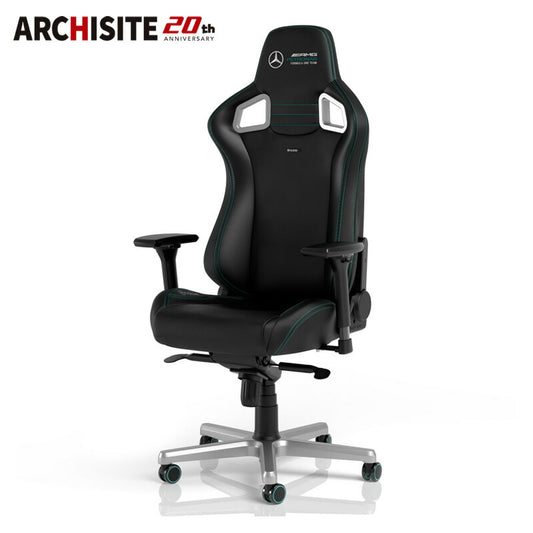 【 メルセデスベンツ コラボ品 】ゲーミングチェア noblechairs EPIC Mercedes AMG Petronas Formula One Team 2021 Edition ロッキング アームレスト NBL-EPC-PU-MPF-SGL ノーブルチェアーズ(代引不可)