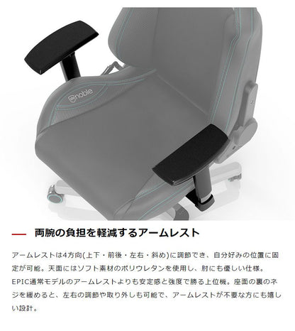 【 メルセデスベンツ コラボ品 】ゲーミングチェア noblechairs EPIC Mercedes AMG Petronas Formula One Team 2021 Edition ロッキング アームレスト NBL-EPC-PU-MPF-SGL ノーブルチェアーズ(代引不可)