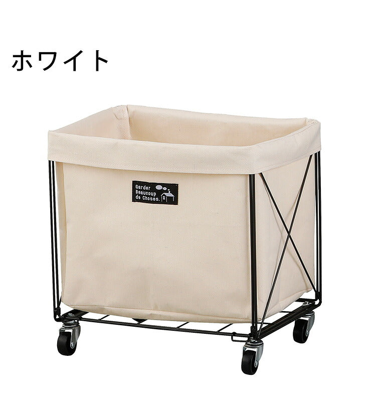ランドリーバスケット ワゴンカート 折りたたみ キャスター付き 収納 コンパクト シンプル モダン センプリチェ・スクエアカート おしゃれ かわいい キャスター スリム ランドリー ワイヤー 収納 洗濯