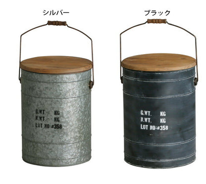 スツール 収納付き ペール缶 ブリキバケツ 収納スツール デザイン収納スツール 収納ボックス コンパクト オットマン カフェ椅子