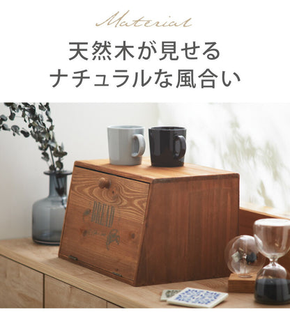 ブレッドケース 食パン入れ ウッド素材 幅36 奥行24 高さ21 収納 パンケース かわいい ナチュラル 北欧 調味料ラック スパイスラック 紅茶 コーヒー 収納ケース 食パン ジャム