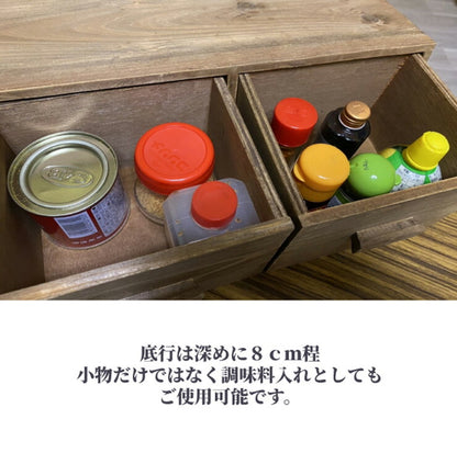 収納 引き出し 卓上収納 チェスト アンティーク調 天然木 モミの木 木製 木箱 収納ボックス 引き出し 卓上収納 収納ケース