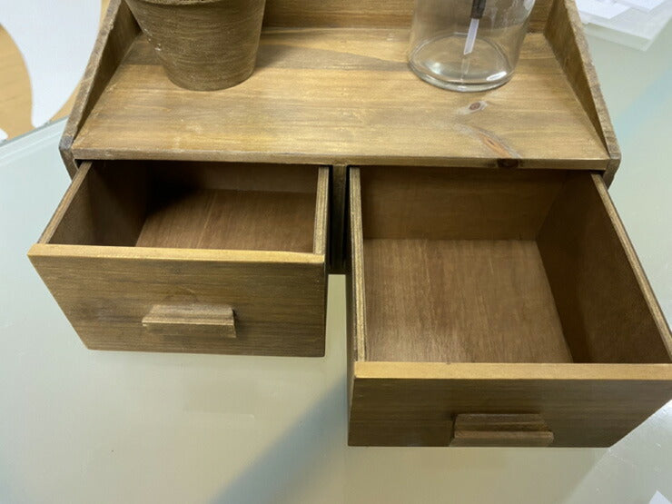 収納 引き出し 卓上収納 チェスト アンティーク調 天然木 モミの木 木製 木箱 収納ボックス 引き出し 卓上収納 収納ケース